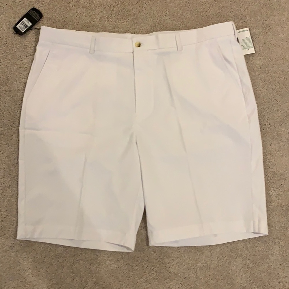 Greg Norman white golf shorts